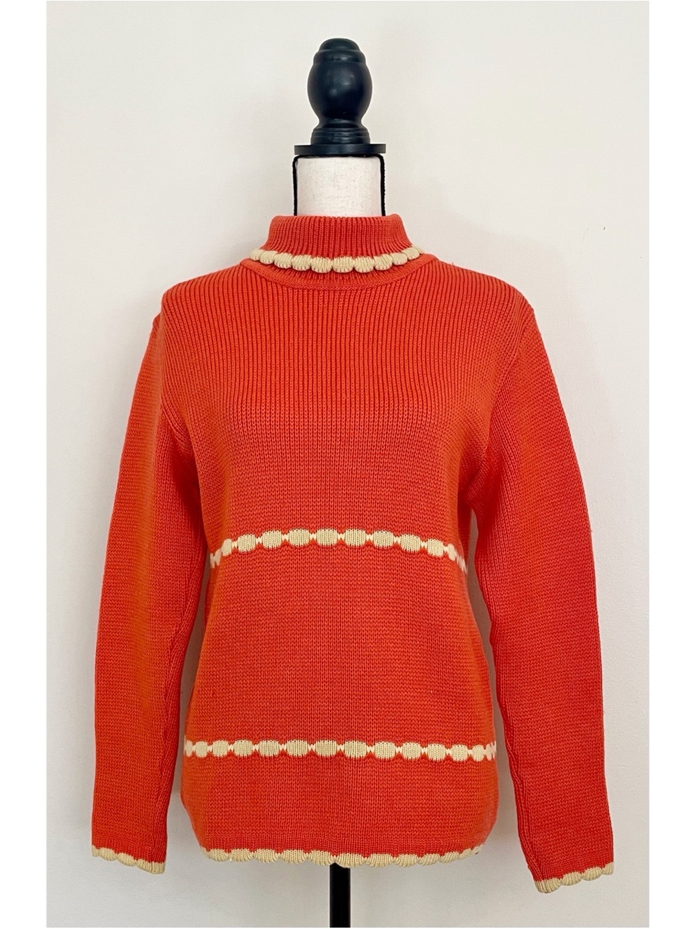 Vintage 70s Austrian Après Ski Wool Turtleneck Sweater.